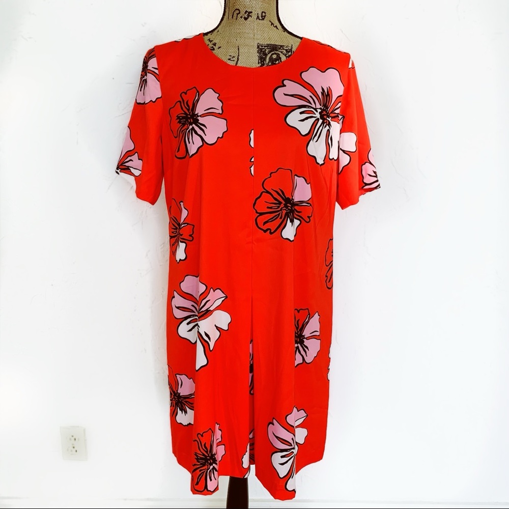 Vince Camuto Dresses | Orange Midi Floral Dress